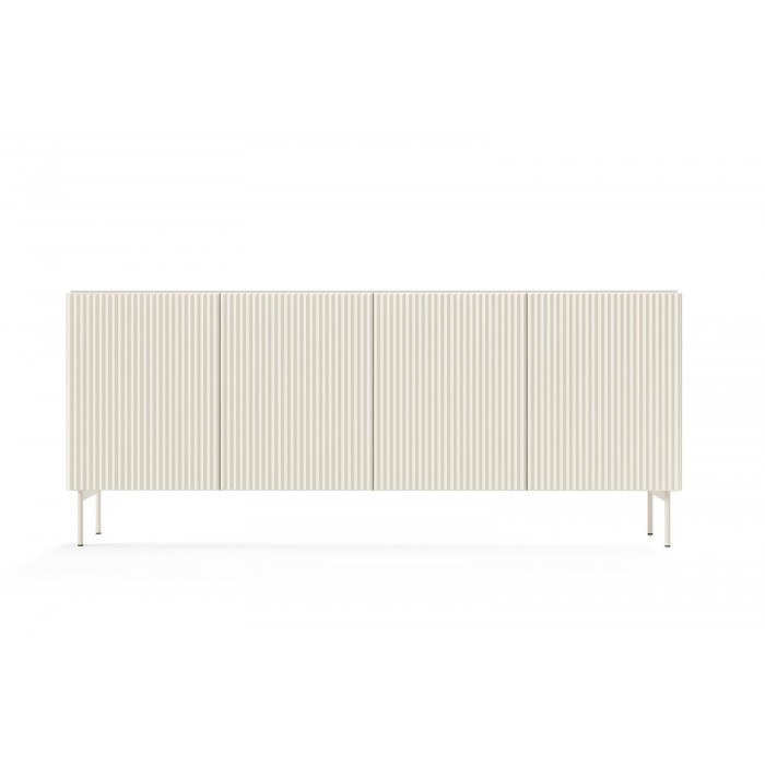 TUTTI 195 cm breite viertürige Kommode auf Metallfüßen Cashmere
