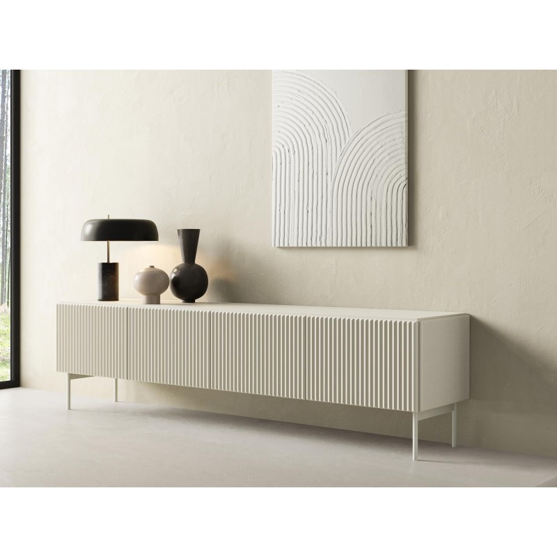 Kaschmir breiter 4-türiger RTV-Schrank TUTTI 195 cm mit Flügeltüren 3/9