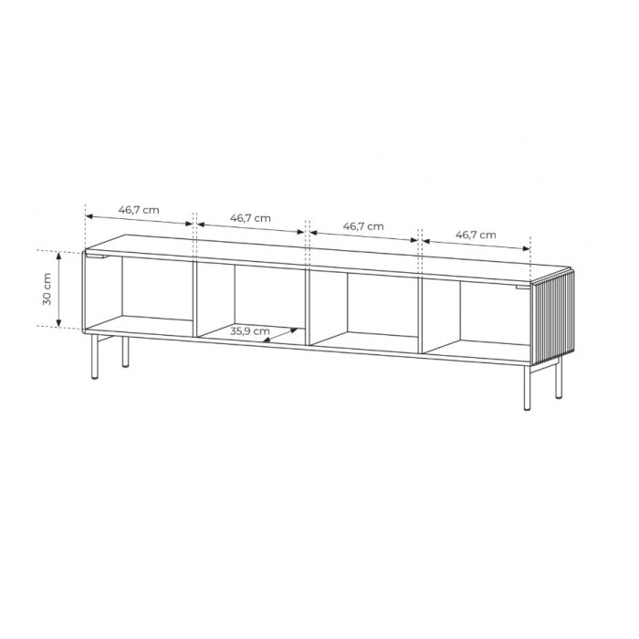 Kaschmir breiter 4-türiger RTV-Schrank TUTTI 195 cm mit Flügeltüren