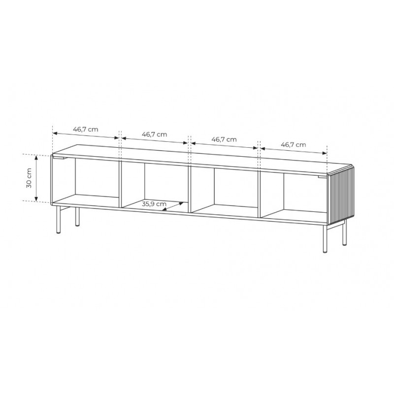 Kaschmir breiter 4-türiger RTV-Schrank TUTTI 195 cm mit Flügeltüren 7/9
