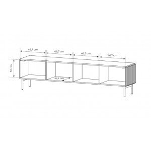 Kaschmir breiter 4-türiger RTV-Schrank TUTTI 195 cm mit Flügeltüren 7/9