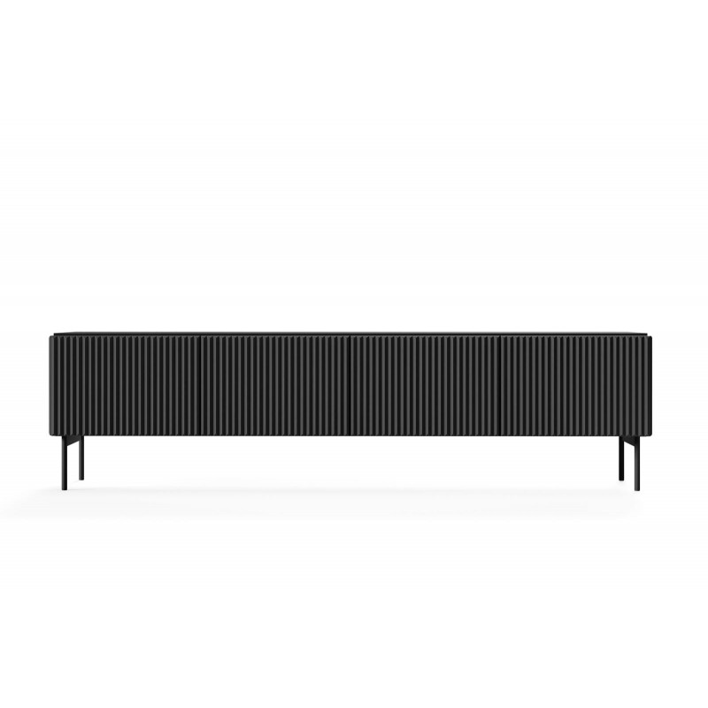 Breite RTV Schrank für Wohnzimmer vier Türen TUTTI 195 cm Schwarz 4/9