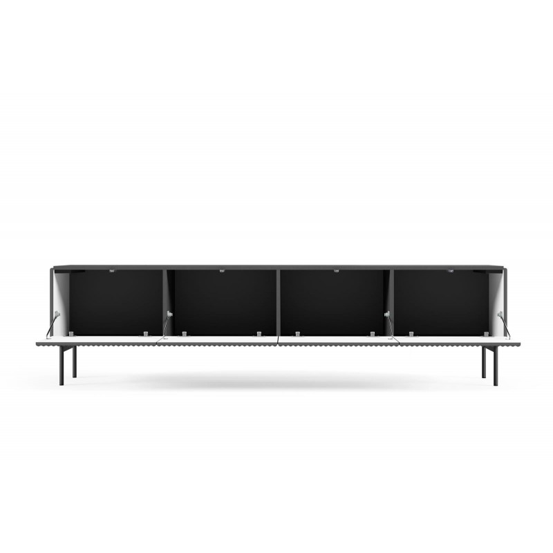 Breite RTV Schrank für Wohnzimmer vier Türen TUTTI 195 cm Schwarz 5/9