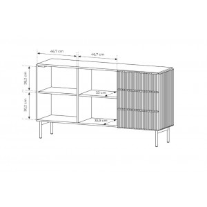 Zweitürige Kommode aus Kaschmir TUTTI 147 cm 6/9