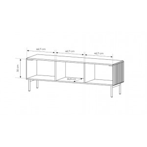 TUTTI 147 cm Kaschmir eleganter dreitüriger RTV-Schrank mit Scharnierdeckel 6/9
