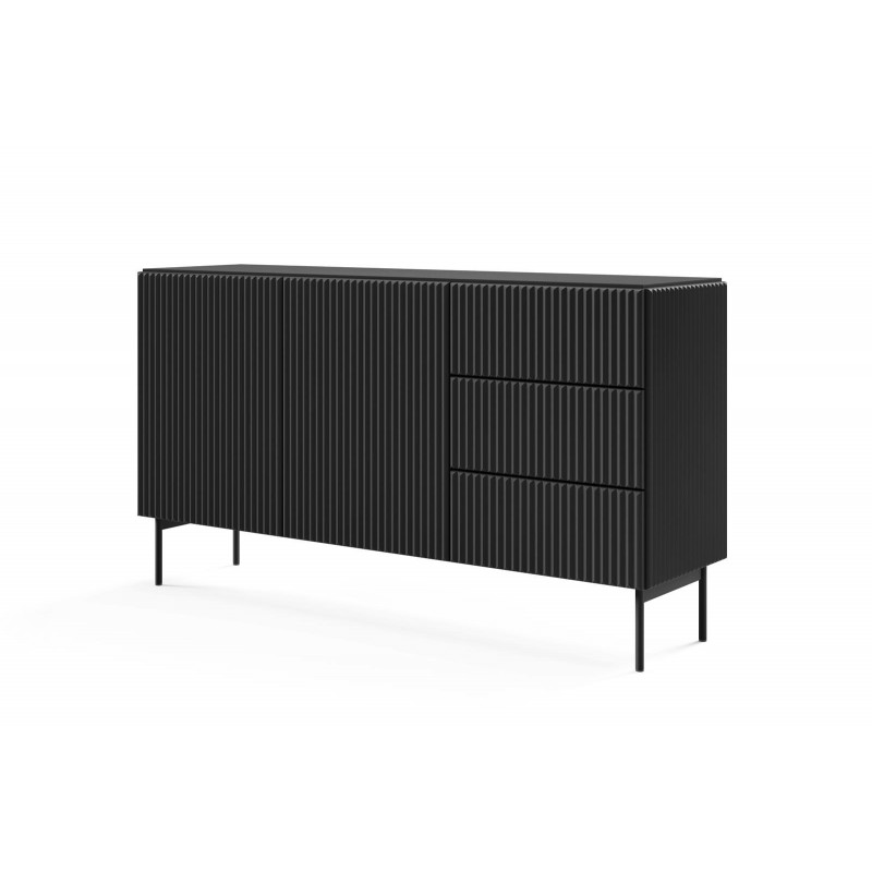 Zweitürige Kommode TUTTI Schwarz 147 cm für Wohnzimmer