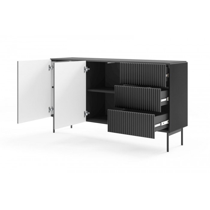Zweitürige Kommode TUTTI Schwarz 147 cm für...