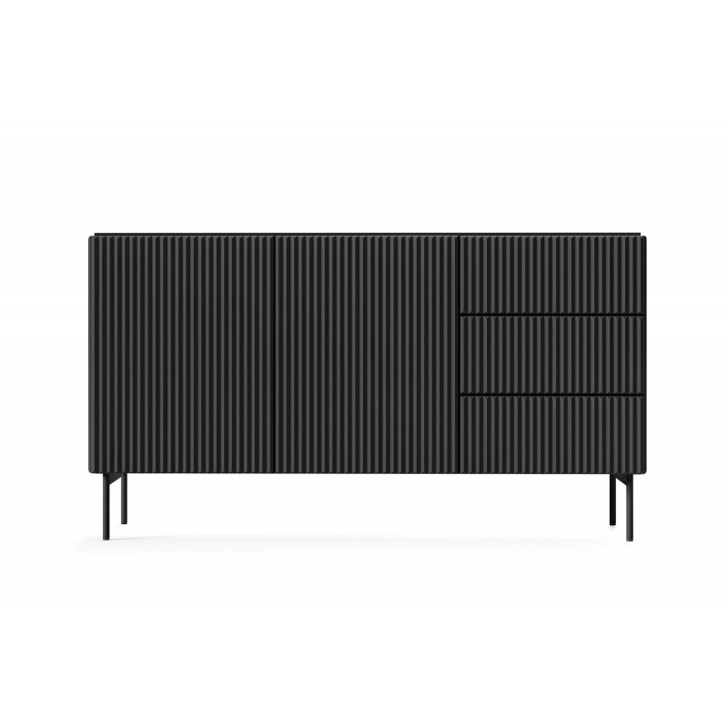 Zweitürige Kommode TUTTI Schwarz 147 cm für Wohnzimmer 3/9