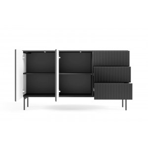 Zweitürige Kommode TUTTI Schwarz 147 cm für Wohnzimmer 4/9