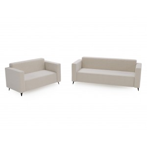 Modernes Dreisitzer-Sofa PARMA aus cremefarbenem Lammfellstoff in minimalistischem Design 7/9