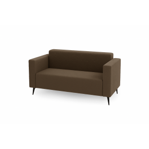 Modernes Zweisitzer-Sofa PARMA aus braunem Lammfellstoff in minimalistischem Design 1/9