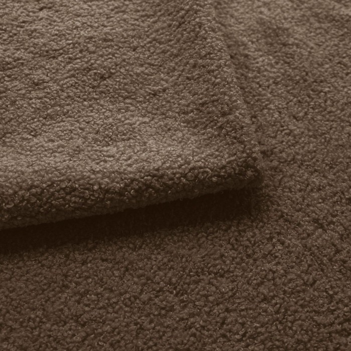 Modernes Zweisitzer-Sofa PARMA aus braunem Lammfellstoff in minimalistischem Design
