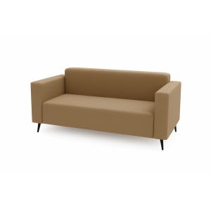 Modernes Zweisitzer-Sofa PARMA aus dunkelbeigem Lammfellstoff in minimalistischem Design 1/9