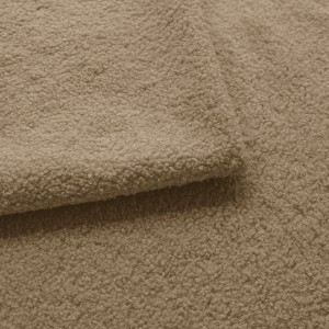 Modernes Zweisitzer-Sofa PARMA aus dunkelbeigem Lammfellstoff in minimalistischem Design 3/9