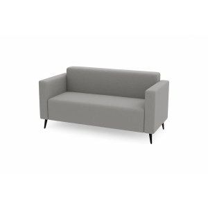 Modernes Zweisitzer-Sofa PARMA aus hellgrauem Lammfellstoff in minimalistischem Design 1/9