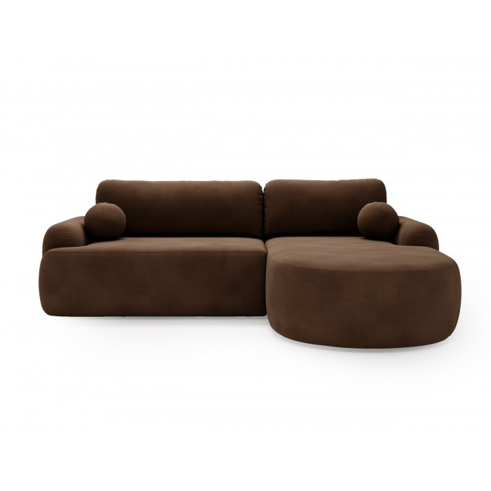 Elegantes dunkelbraunes Ecksofa CLOUDY aus...
