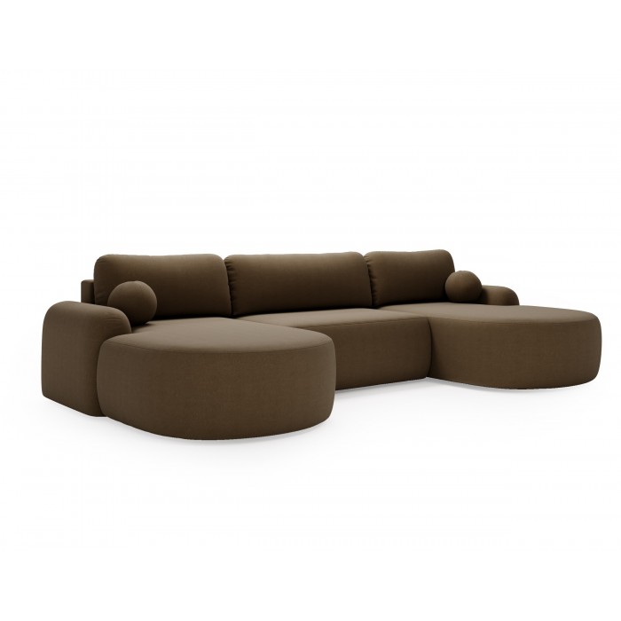 Elegantes braunes Ecksofa U...
