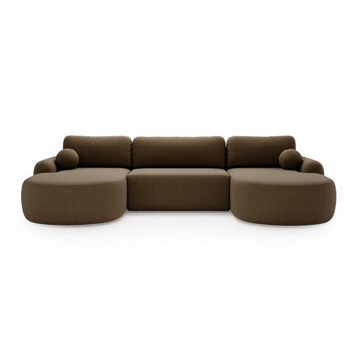 Elegantes braunes Ecksofa U CLOUDY aus...
