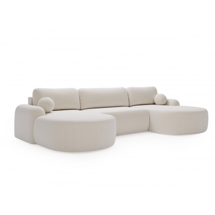 Elegantes weißes Ecksofa U...