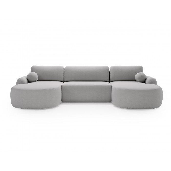 Elegantes hellgraues Ecksofa U CLOUDY aus...