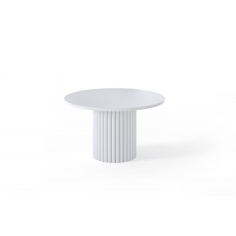 Moderner weißer Tisch VIRELO mit minimalistischem Charakter 1/9