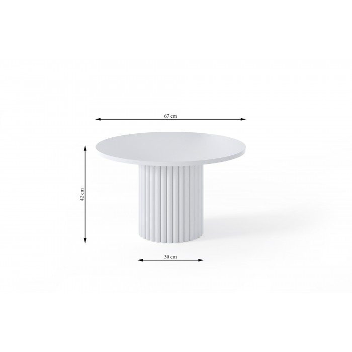 Eleganter VIRELO-Tisch mit schwarzem Untergestell und weißer Platte in kontrastreichem Stil