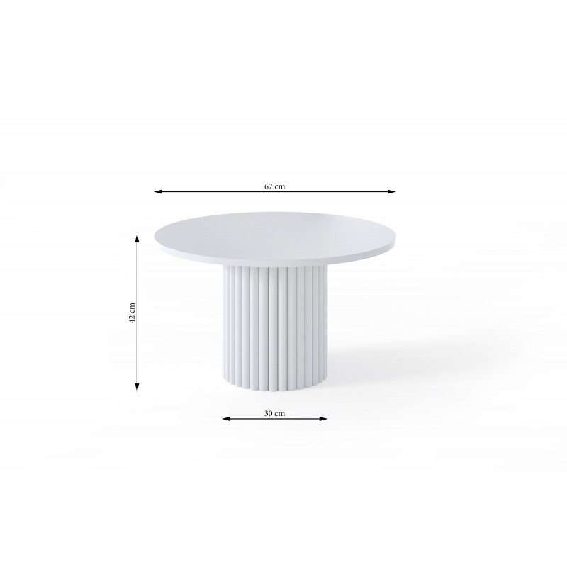 Eleganter VIRELO-Tisch mit schwarzem Untergestell und weißer Platte in kontrastreichem Stil 3/9