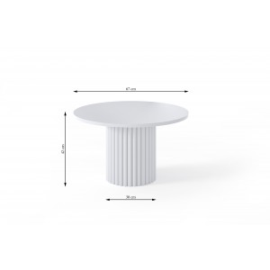 Eleganter VIRELO-Tisch mit schwarzem Untergestell und weißer Platte in kontrastreichem Stil 3/9