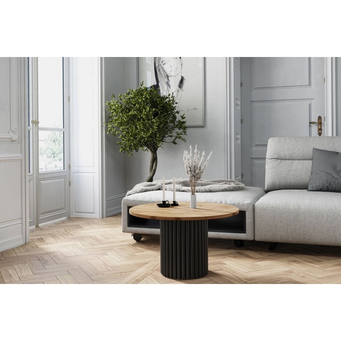 VIRELO Design-Tisch mit schwarzem Gestell und...