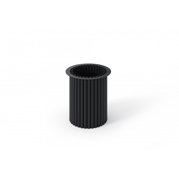 VIRELO Design-Tisch mit schwarzem Gestell und Platte in Eiche Wotan-Farbe