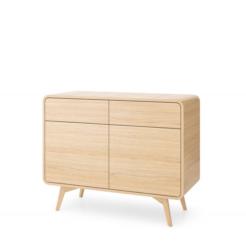Kommode VELION 108 cm - modern, Eiche, push-to-open, abgerundete Kanten 1/9
