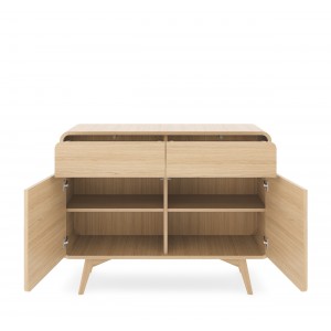Kommode VELION 108 cm - modern, Eiche, push-to-open, abgerundete Kanten 2/9