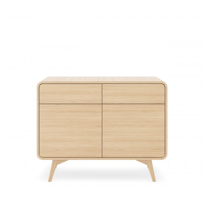 Kommode VELION 108 cm - modern, Eiche, push-to-open, abgerundete Kanten