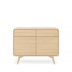 Kommode VELION 108 cm - modern, Eiche, push-to-open, abgerundete Kanten 4/9