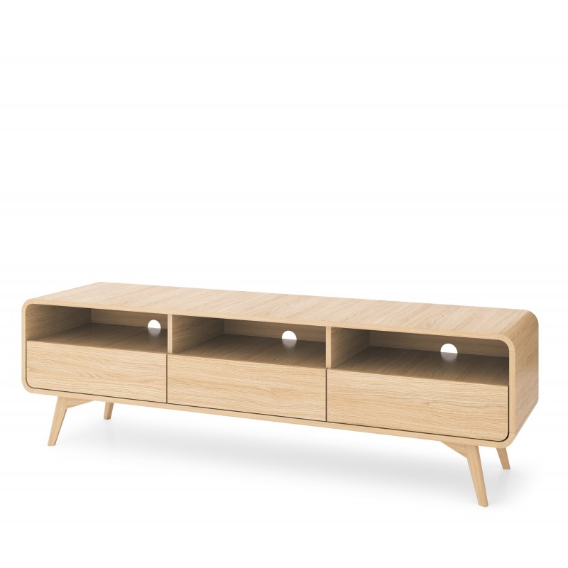 RTV Schrank VELION 180 cm - modern, TV-Tisch mit 3 Schubladen, Eiche matt 1/9