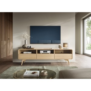 RTV Schrank VELION 180 cm - modern, TV-Tisch mit 3 Schubladen, Eiche matt 3/9