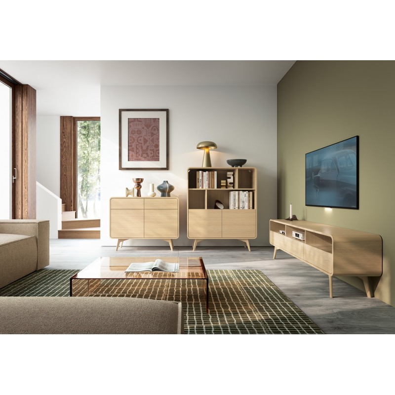 RTV Schrank VELION 180 cm - modern, TV-Tisch mit 3 Schubladen, Eiche matt 5/9