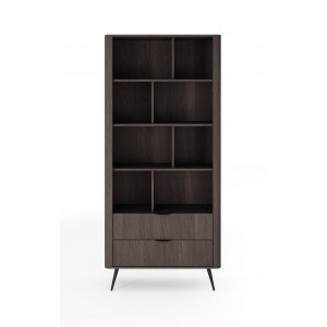 Stilvolle Eiche Dunin Bücherregal ARVIS mit 2 Schubladen für das Wohnzimmer 4/9