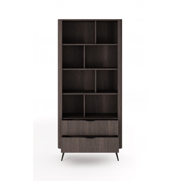 Stilvolle Eiche Dunin Bücherregal ARVIS mit 2 Schubladen für das Wohnzimmer