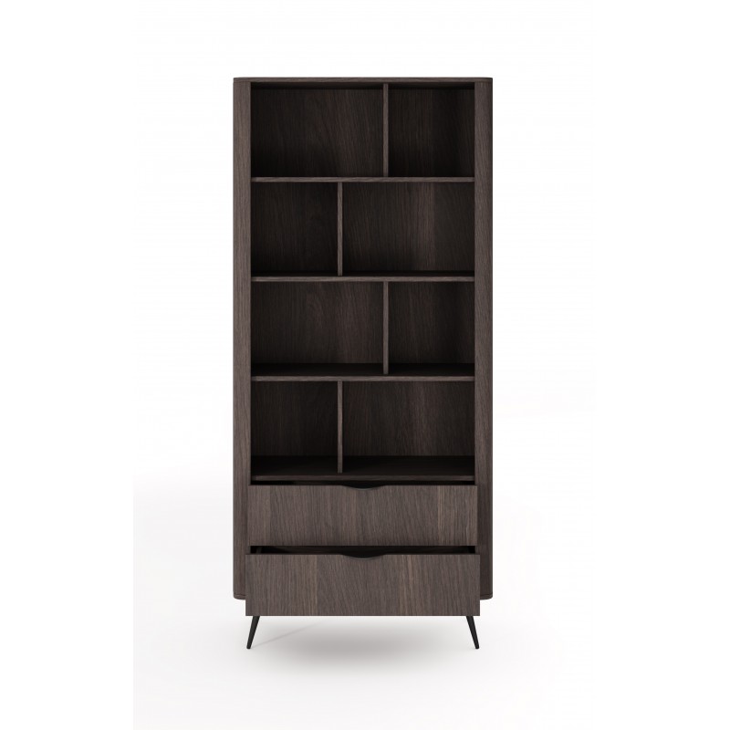 Stilvolle Eiche Dunin Bücherregal ARVIS mit 2 Schubladen für das Wohnzimmer 5/9