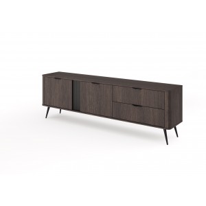 RTV Schrank ARVIS 195 cm Moderner TV-Schrank mit Schubladen Eiche Dunin + Schwarz 1/9