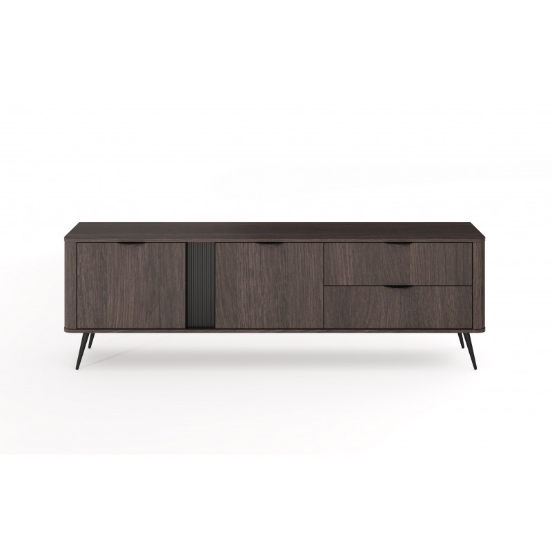 RTV Schrank ARVIS 195 cm Moderner TV-Schrank mit Schubladen Eiche Dunin + Schwarz 4/9