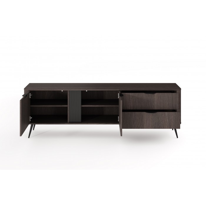 RTV Schrank ARVIS 195 cm Moderner TV-Schrank mit Schubladen Eiche Dunin + Schwarz