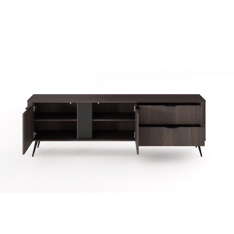 RTV Schrank ARVIS 195 cm Moderner TV-Schrank mit Schubladen Eiche Dunin + Schwarz 5/9