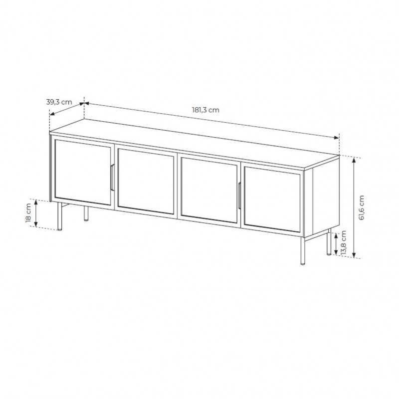 RTV Schrank ILUMI 4D in Kaschmir für das Wohnzimmer 5/9