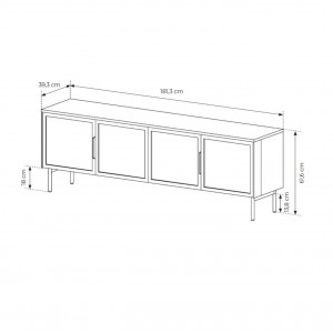 RTV Schrank ILUMI 4D in Kaschmir für das Wohnzimmer 5/9