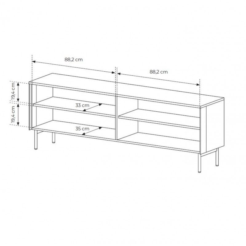 RTV Schrank ILUMI 4D in Kaschmir für das Wohnzimmer 6/9