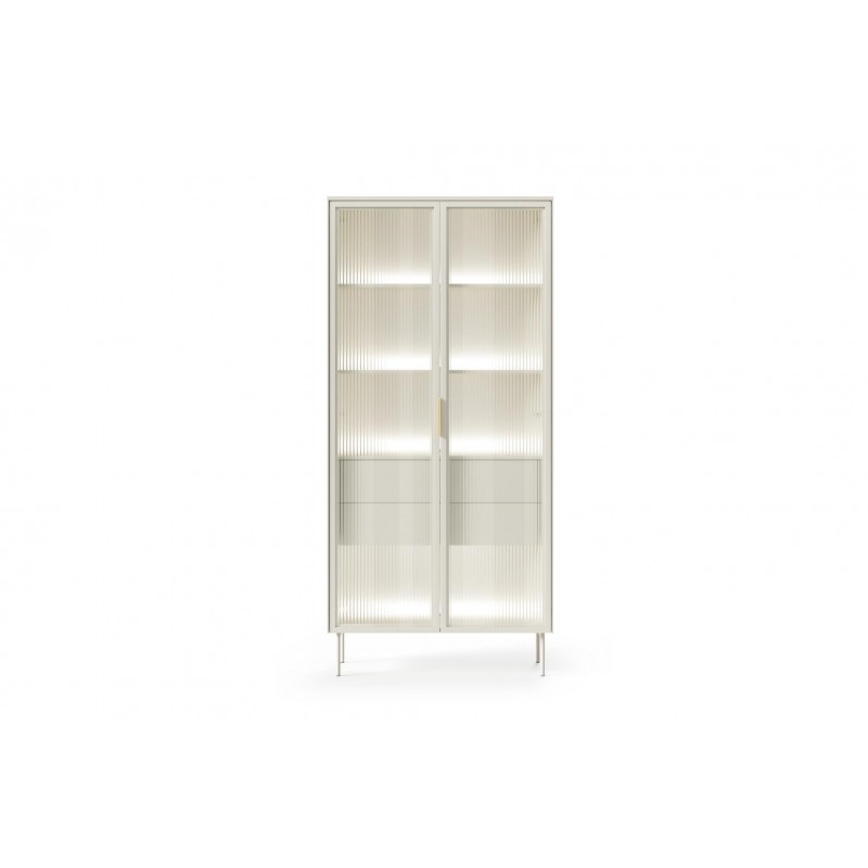 Zweitürige Vitrine ILUMI tall aus Kaschmir 3/9