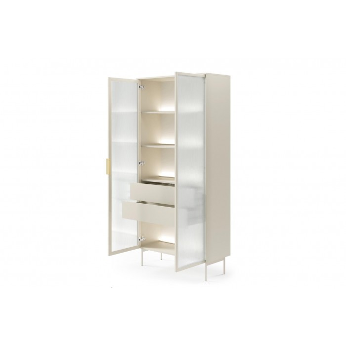 Zweitürige Vitrine ILUMI tall aus Kaschmir