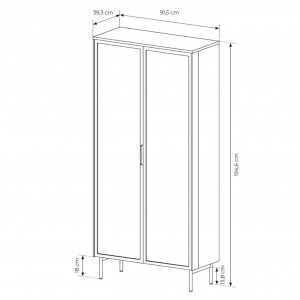 Zweitürige Vitrine ILUMI tall aus Kaschmir 5/9